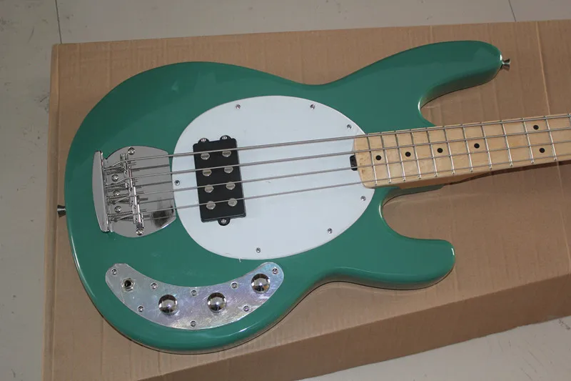 Green Music Man Ernie Ball Sting Ray 4 String Electric Bass Guitar with active pickups 9V battery Free Shipping Green Music Man Ernie Ball Sting Ray 4 String Electric Bass Guitar with active pickups 9V battery Free Shipping