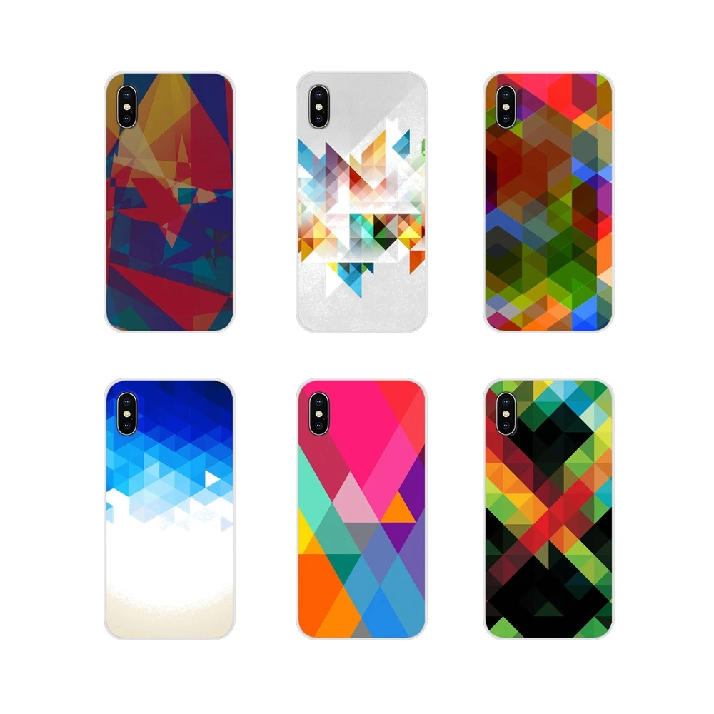 Accessories Phone Shell Covers For Samsung Galaxy A3 A5 A7 J1 J2 J3 J5 J7 2015 2016 2017 Candy Color Triangle Gradient Pattern | Мобильные
