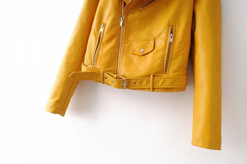 2024 Collection: Stylish Womens Yellow Leather Jacket - Winter & Autumn