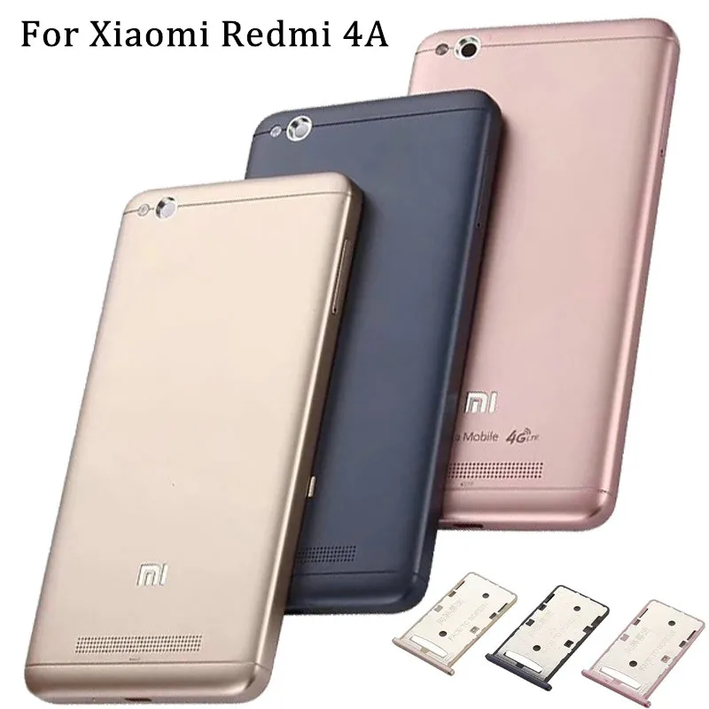 

For Xiaomi Redmi 4A Battery Case Protective Back Case Door Replacement Redmi 4 A Rear Housing Battery Cover With SIM Card Tray