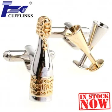 

Gold Bottle Cup Cufflink Cuff Link 2 Pairs Free Shipping Promotion
