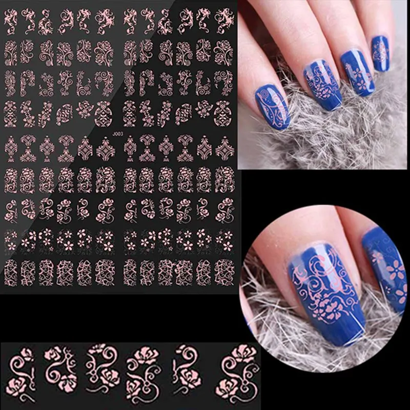 

3D Stickers For Nails Foil Flower Slider Design For Nail Sliders Nails Stickers Manicure Gold Slider For Nails