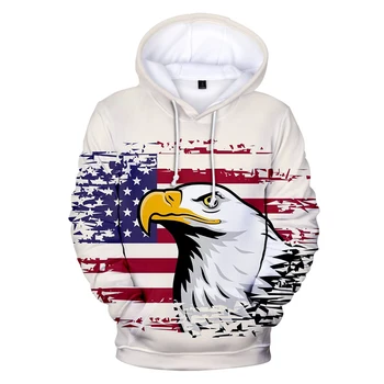 

2019 New fashion American Independence Day 3D hooded sweatshirt shirt men's/women's casual street pullover 3D hooded sweatshirt