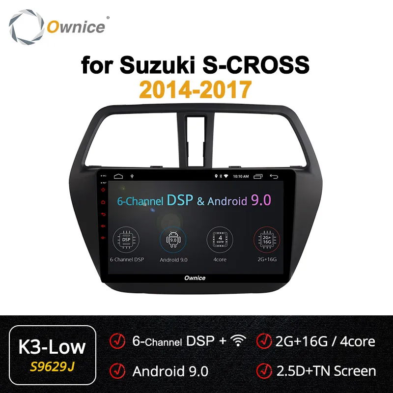 Ownice 9 дюймов Android 9,0 360 панорама DSP Автомагнитола k3 k5 k6 для Suzuki S-CROSS- gps навигационный плеер 4G LTE SPDIF - Цвет: S9629 K3-Low