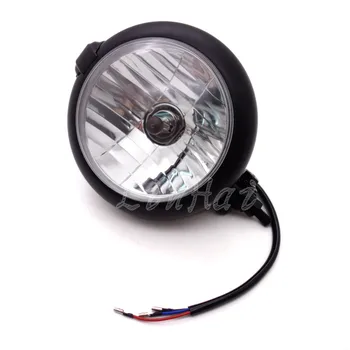 

Motorcycle Black Metal Retro Vintage Headlight For Harley Cruiser Chopper Cafe Racer Bobber Custom