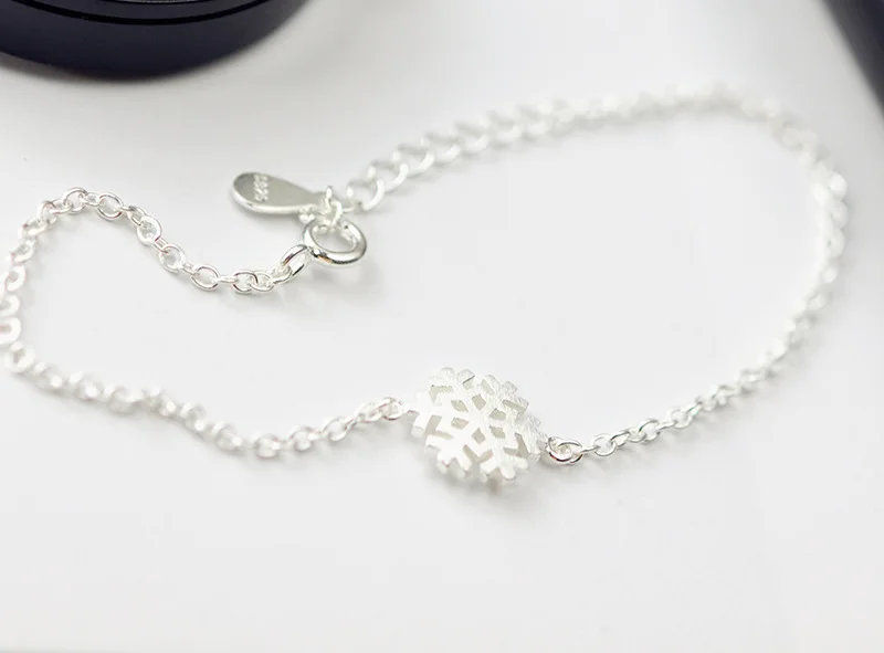 Новая мода милый серебряный цвет Снежинка браслет звено цепи браслет для женщин любовник шарм S925 ювелирные изделия Рождественский подарок