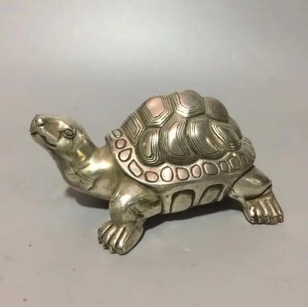 

Collectible white copper Wealth tortoise statue