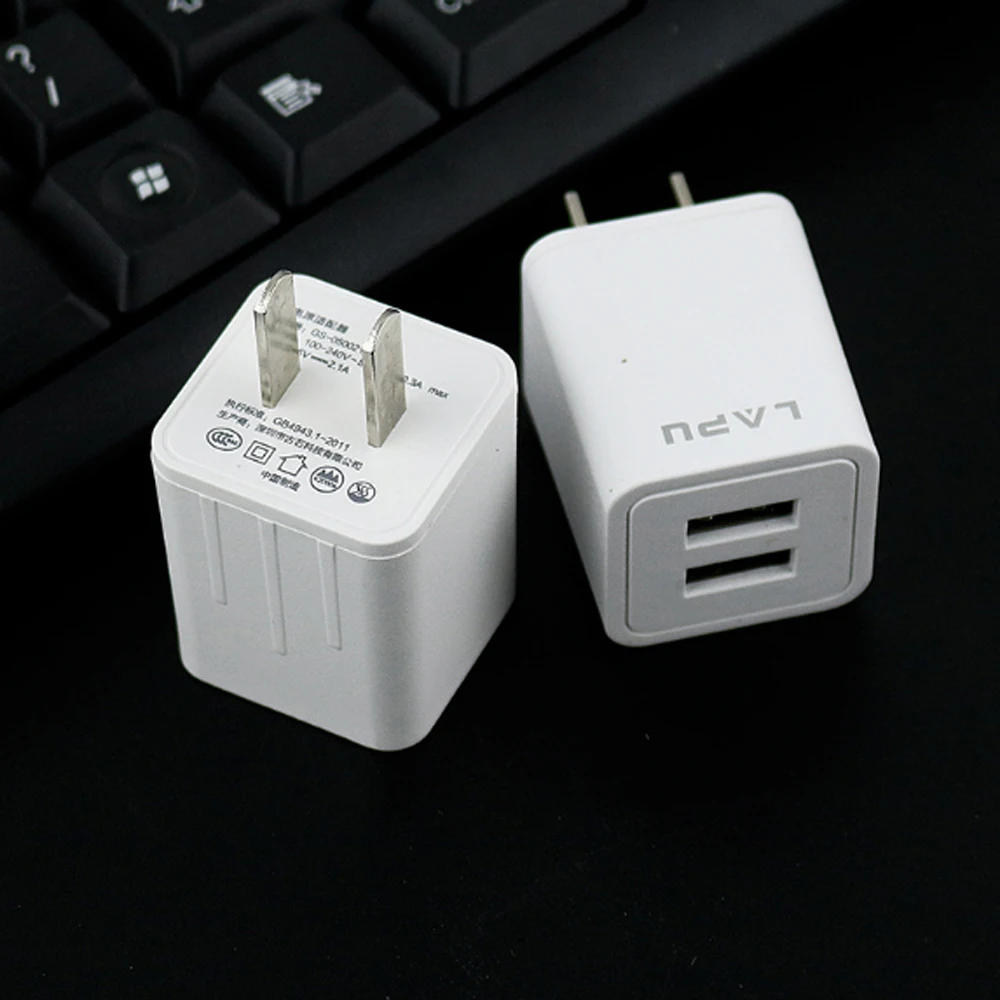 

US Plug Two USB Ports Mobile Phone Wall Adapter Charger 2.1A Fast charger charging for Android For iph for iPad