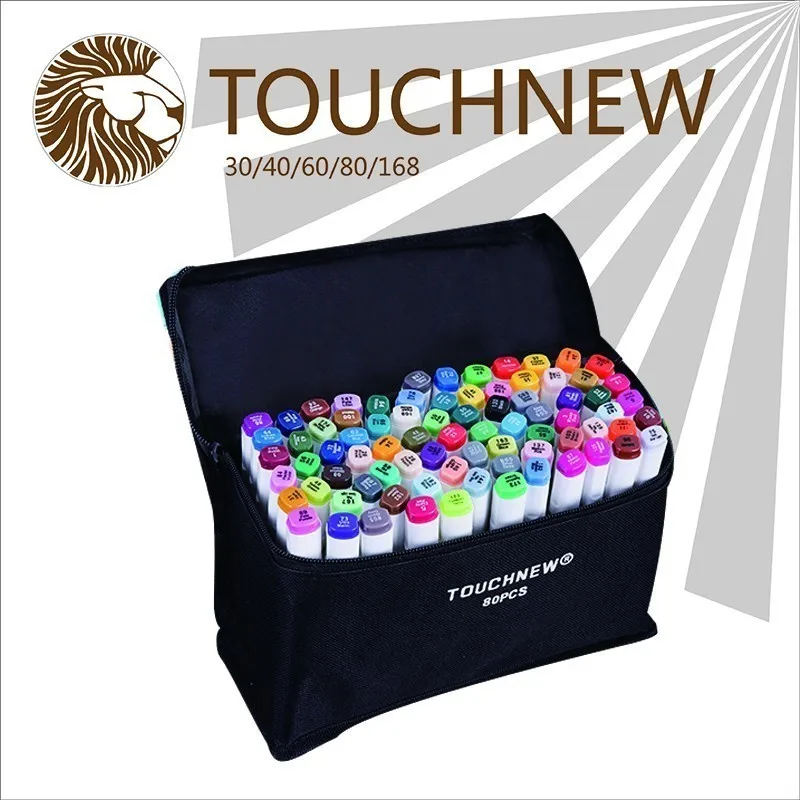

TOUCHNEW 30/40/80 Colors Artist Dual Head Sketch Markers Set for Manga Marker School Drawing Marker Pen Design Supplies