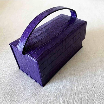 Модная дамская сумка с крокодиловым узором, винтажная акриловая сумка на плечо с ремешком, женская сумка из искусственной кожи, новинка - Цвет: Purple S