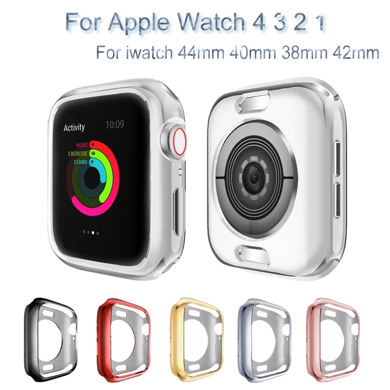 

TPU Watch Case For Apple Watch 4 3 2 1 Protective Cover Frame For iwatch 44mm 40mm 38mm 42mm Bumper Soft Shell Accessories