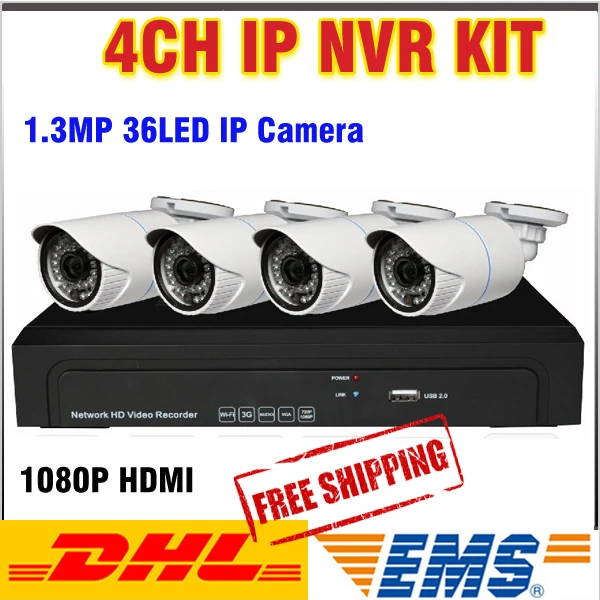 High Quality NVR IP Camera NVR Kit system 4CH 1080P H.264 Full HD CCTV NVR System