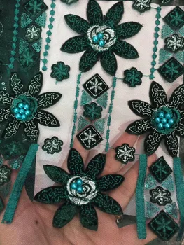 

High Quality Swiss Voile Lace 2018 African Water Green Velvet Nigeria Lace Fabric Green Beads African Lace Fabric For Clothes
