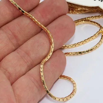 

raw brass 24k Shiny Gold Plated Snake Chains Necklace ..( .Nickel Safe Lead Safe) Size :- 2mm ,- -BXB259