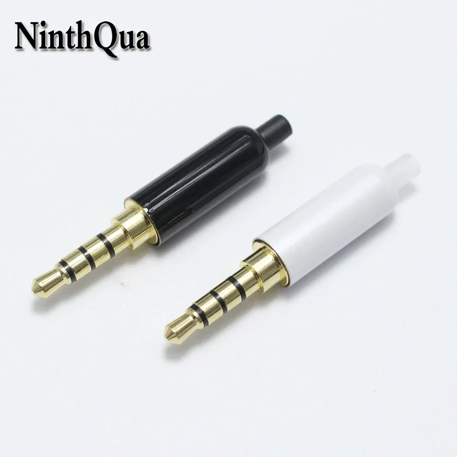 2 шт. 3 5 мм 4 полюсная гарнитура штекер позолоченные Аудиоразъемы переходник для