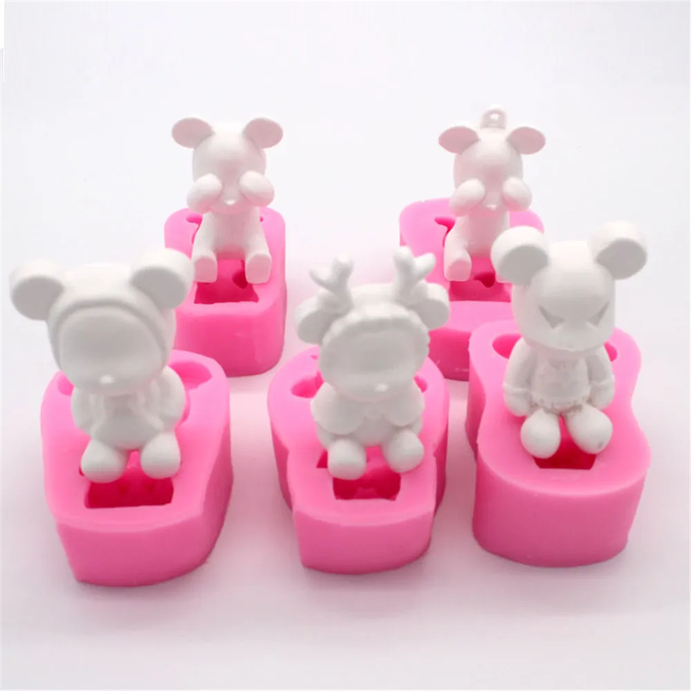 

Antlers Bear Shape Fondant Cake Silicone Mold Chocolate Candy Mould Baking Biscuits Pastry Molds Cake Decoration Tools Clay Soap