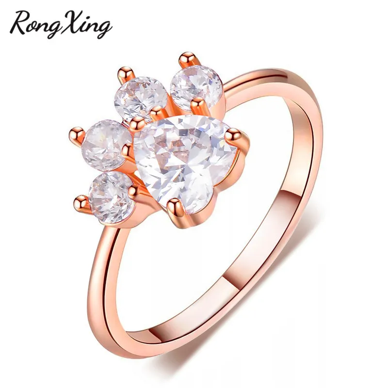 Кольцо RongXing Love Heart циркониевое кольцо с изображением милого кота собаки медведя