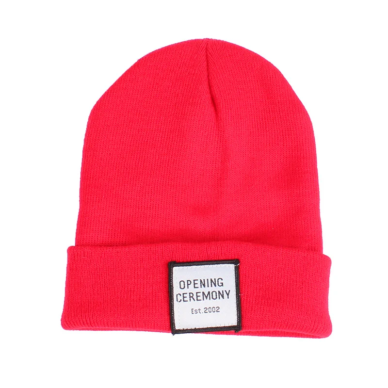 Knitted Cotton Women Beanie Hats Fashion OPENING CEREMONY Women Hats Autumn Winter Warm Female Hat Letter Hip Hop Women Skullies (4)