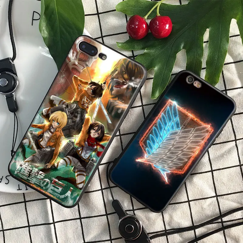 

Attack on Titan Levi Coque Logo Phone Case Cover Shell Bag For Apple iPhone X 8Plus 8 7Plus 7 6sPlus 6s 6Plus 6 5 5S SE