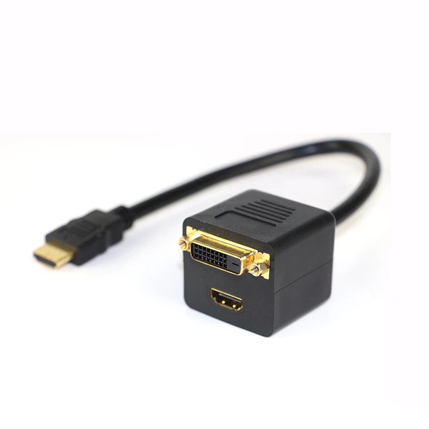 DVI Fiber Extender,2016 DVI-D 24+1 HDTV female to HDTV male adapter with cable for 3D 1080P LDC Projector Computer Video Card (2)