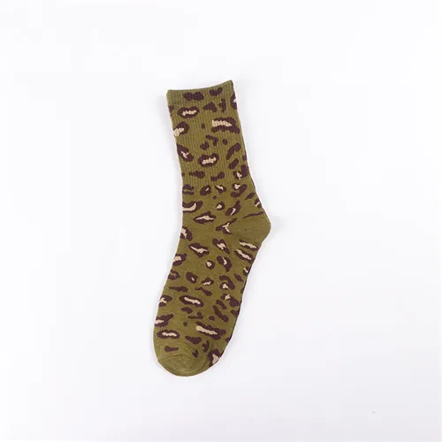 UG женские беговые носки леопардовые милые женские модные носки весна лето осень дышащие чесаные Смешные изделия из хлопка носки - Цвет: Армейский зеленый
