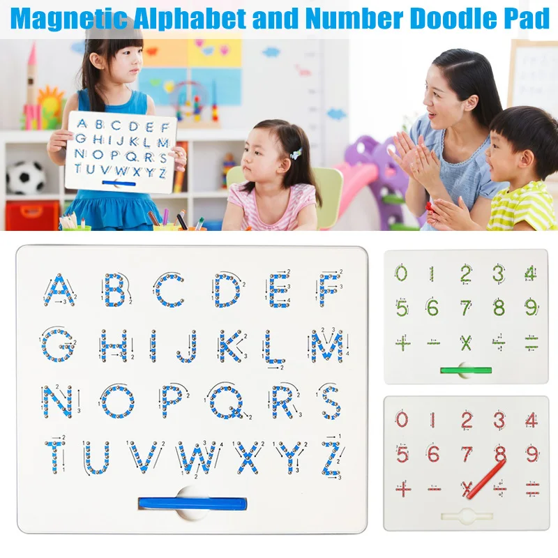 

Baby Kids Doodle Magnetic Drawing Pad Board Toys Alphabet Number Educational Writing Gift @ZJF