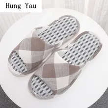 Мужские шлепанцы; коллекция года; сезон зима-осень; Мужская модная обувь на платформе в мелкую клетку; женские шлепанцы; нескользящие домашние тапочки на плоской подошве