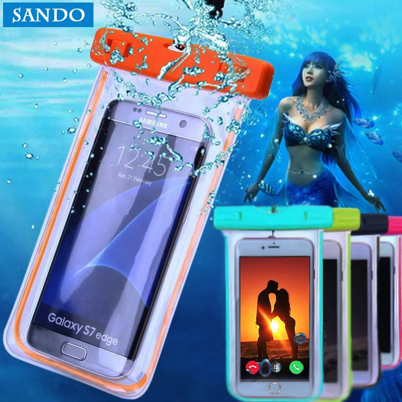 6 дюймов Водонепроницаемый подводный чехол для iPhone X 8 6s 7 Plus Samsung Galaxy S9 S8 A5 A8 2018