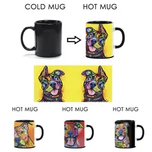 Cute Pitbull Dog Mugs Color Change Ceramic Coffee Mug Fashion Gift Custom Heat Reveal Magic Funny Pet Travel Mug Gift For Friend