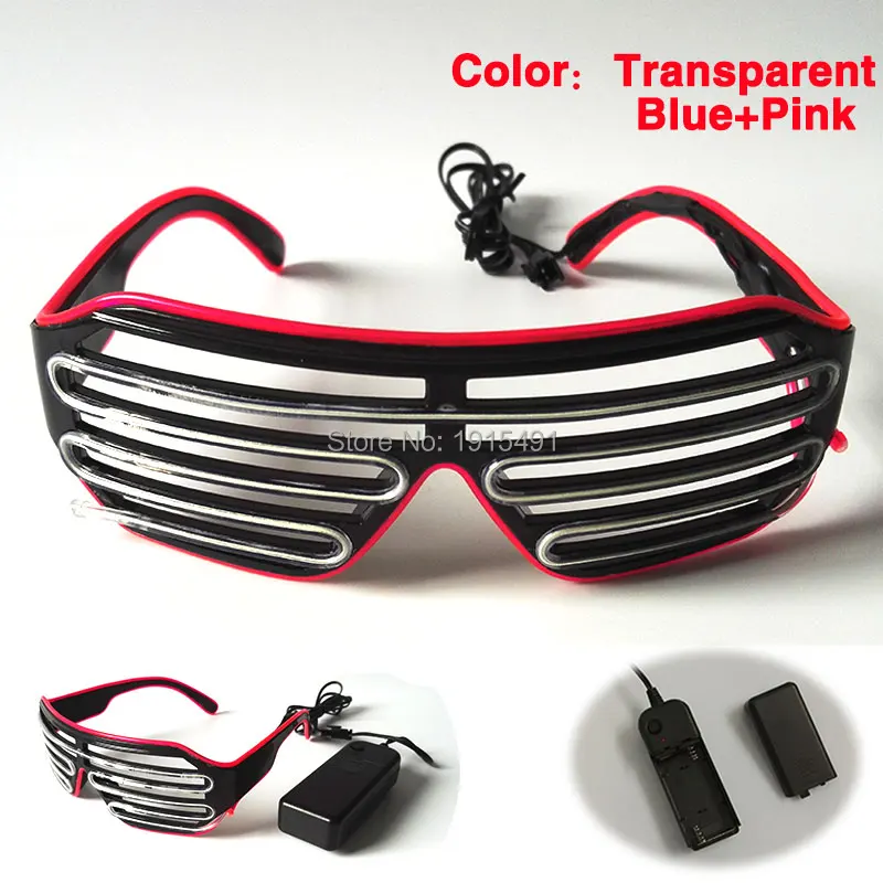 Популярные 10 цветов выбор светящиеся костюм поставки EL Очки Оригинальные светильники световой LED Neon затворные очки с dc-3v драйвер