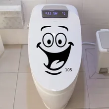 Большая улыбка лицо Туалетная наклейка Стена украшения «сделай сам» виниловые наклейки для дома mual арт Водонепроницаемый плакаты R4