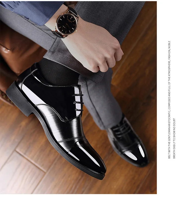 Новые весенние модные Оксфордские деловые мужские туфли из натуральной кожи высокого качества мягкие Повседневные Дышащие мужские туфли