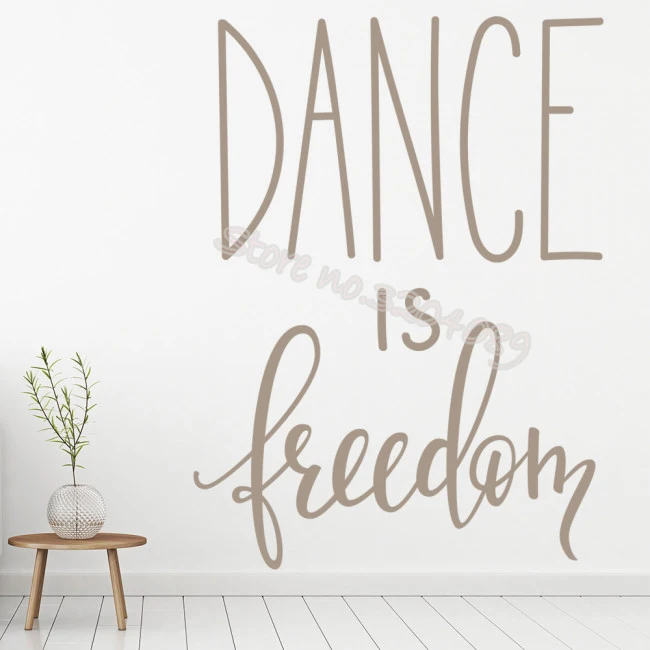 Dance Is Freedom Dancing Quote Wall Sticker girl Bedroom Removable home
