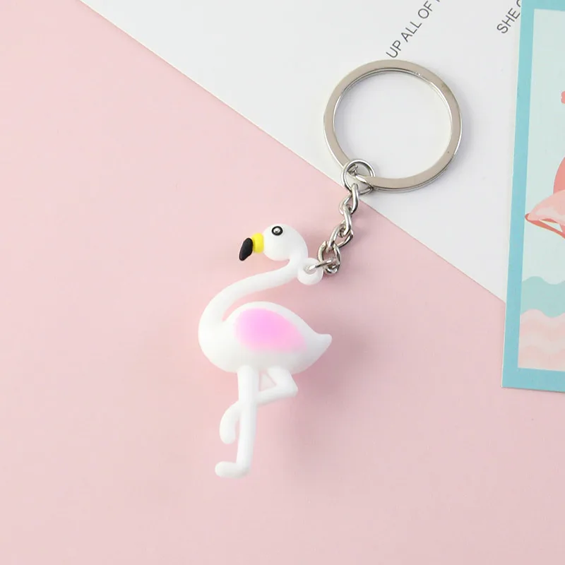 New Cute Flamingo Keychain Women Key Ring Gift Porte Clef Animal Key Chain