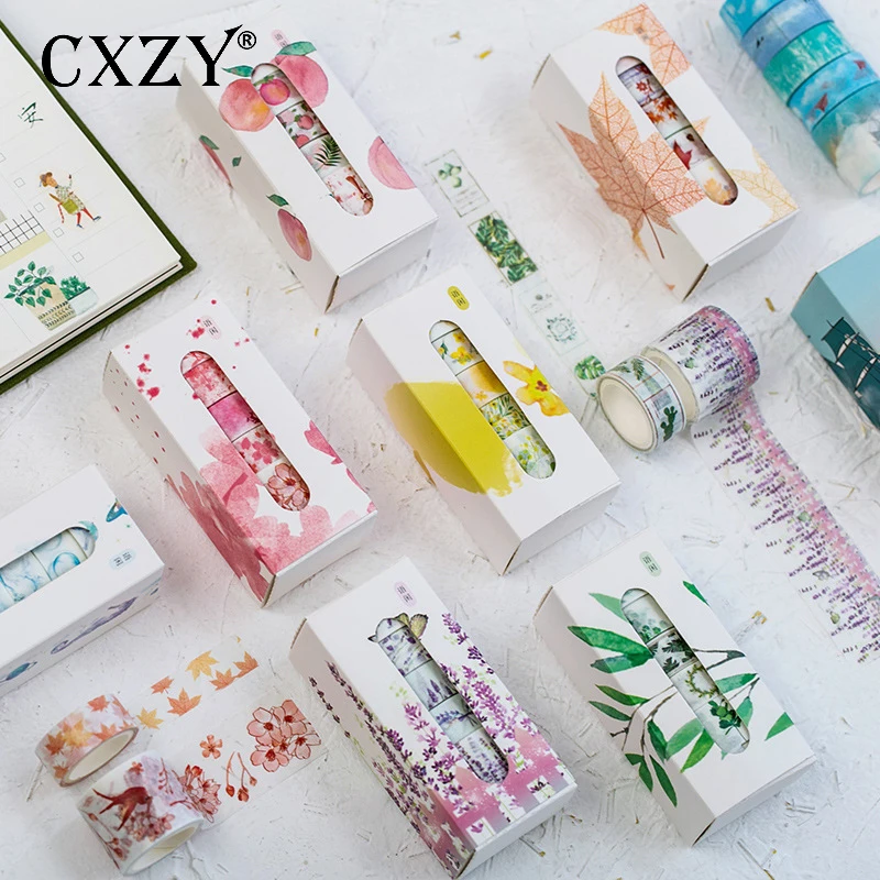 CXZY 5 шт./компл. растительный цветочный океан небо васи лента розовый фиолетовый