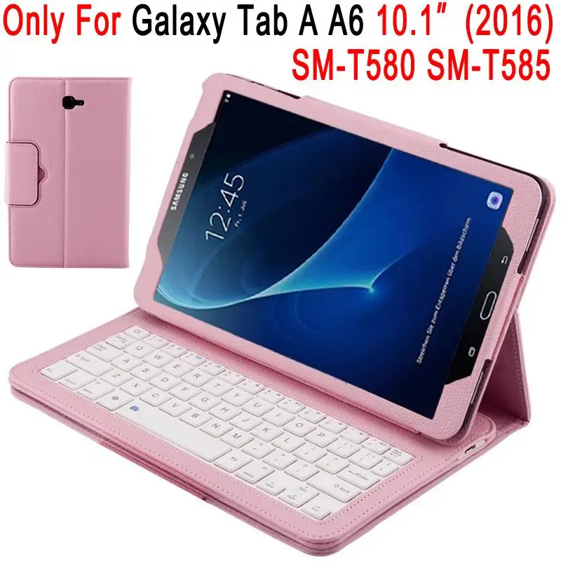 Bluetooth клавиатура кожаный чехол для samsung Galaxy Tab A A6 10,1 10,5 T580 T585 T590 T595 SM-T580 SM-T585 чехол Funda - Цвет: For SM-T580 SM-T585