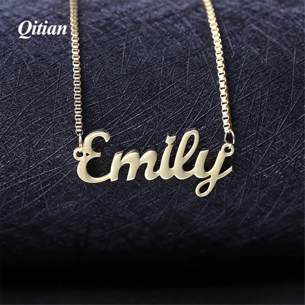 

Any Personalized Name Necklace Alloy Pendant Box Chain Pendant Custom Name Necklace Personalized Necklace For Womem Jewelry