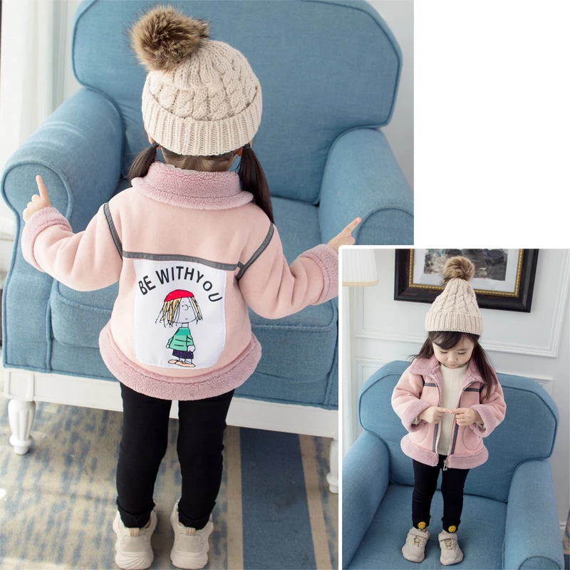  Child Jacket Boys Velvet Thick Winter Kids Suede Coat Clothes New Jacket Baby girls Moto Coats Baby