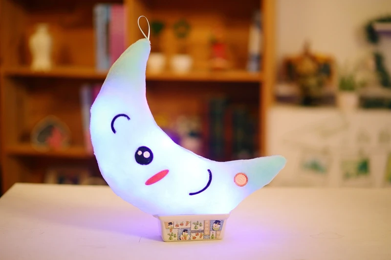 Bonito de Pelúcia Brinquedos de Pelúcia Decoração de Natal Presentes para Crianças Light-up Travesseiro Macio Dormir Pillowhome Meninas Crianças Brinquedos Lua 13 natal presentes para crianças meninas crianças brinquedos