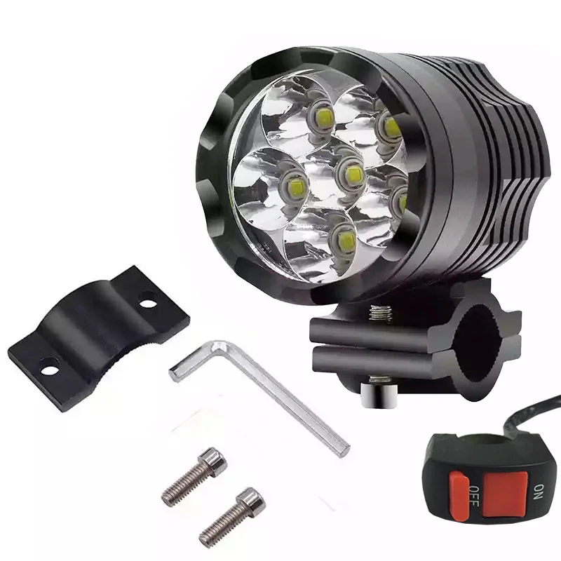  FADUIES 1Pair Motorcycle Headlights 12V 60W U2 LED Motorbike Spotlight Headlamps Moto Spot Head Lig - 32981502469