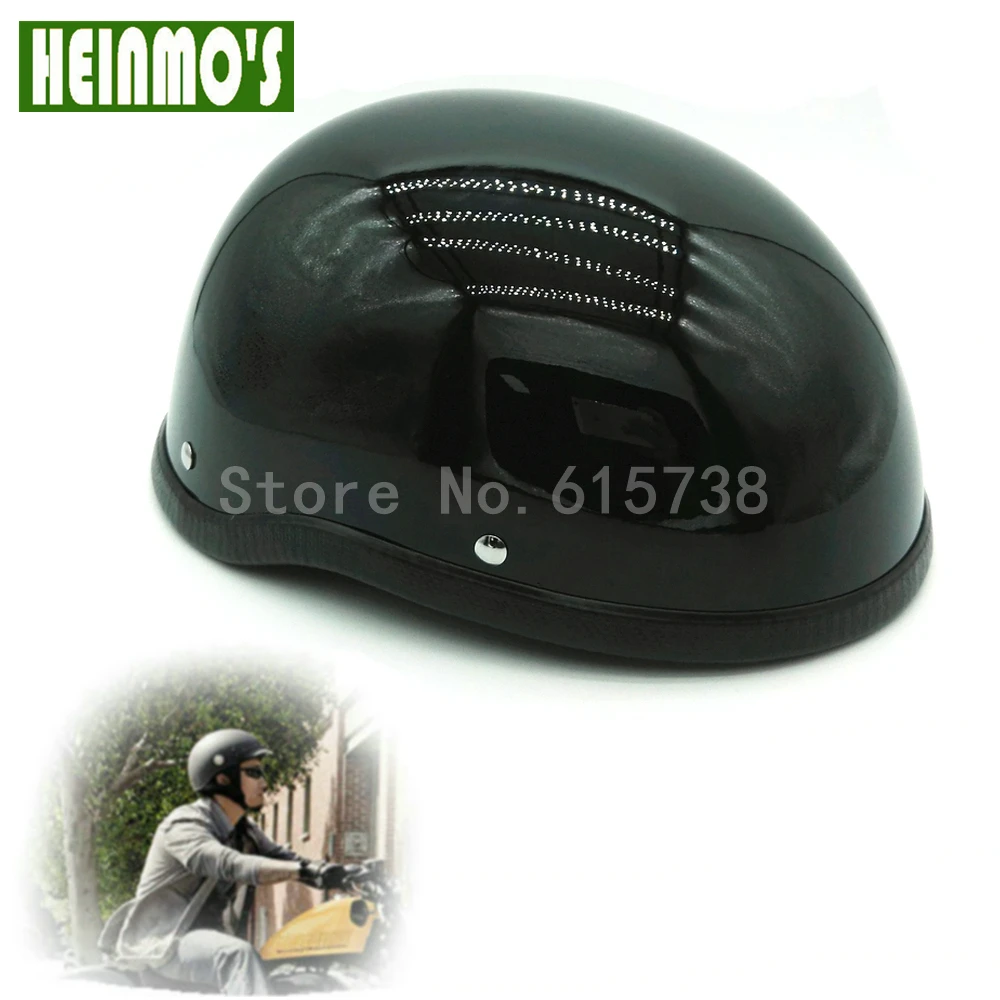 

New for Harley Matte Bright Black 1 Piece Retro ABS Plastic Motorcycle Helm Motorcross Capacete Half Helmet