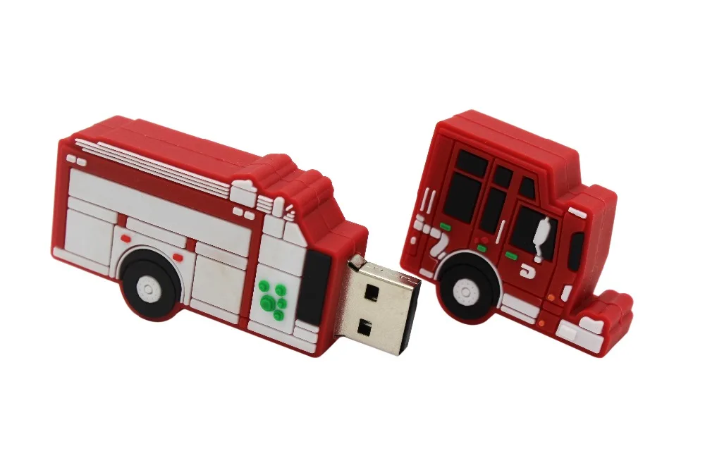 Король SARAS мультфильм модель пожарного грузовика usb2.0 4 ГБ 8 ГБ оперативной памяти, 16 Гб встроенной памяти, флешки, usb флеш-карта диск