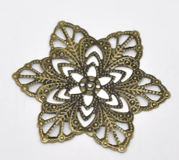 

DoreenBeads 30 Bronze Tone Filigree Flower Wraps Connectors 57mm (B14283), yiwu
