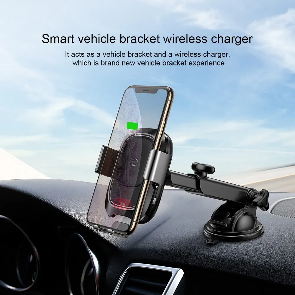 

Baseus Wireless Car Charger Car Phone Holder IPhone Mount With Fast Charging Mode Intelligent Infrared Qi Car Wireless Charger
