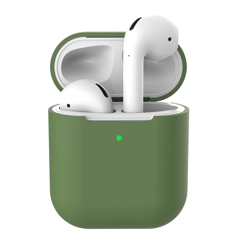 Чехол для Apple Airpods чехол силиконовый мягкий чехол для Airpods 2 1 кожухи головных телефонов для Airpod Air Pods чехол Аксессуары для наушников - Цвет: Mustard green