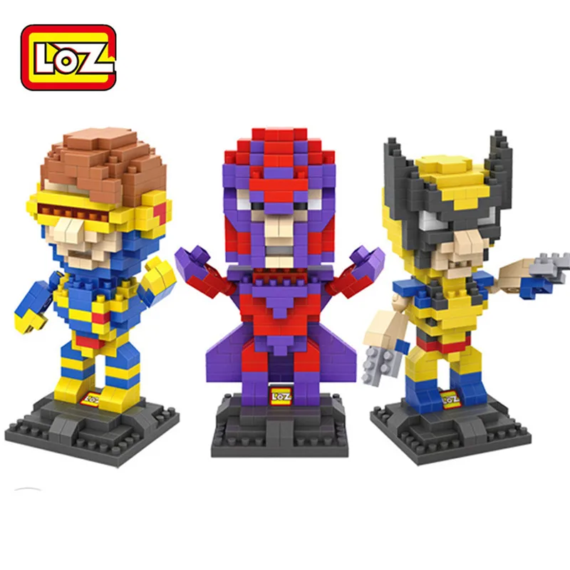 

Mini Block LOZ Action Figures Superhero Cyclops Wolverine Magnetic King Building Block Diy Model Educational Baby Toy Gift 9458
