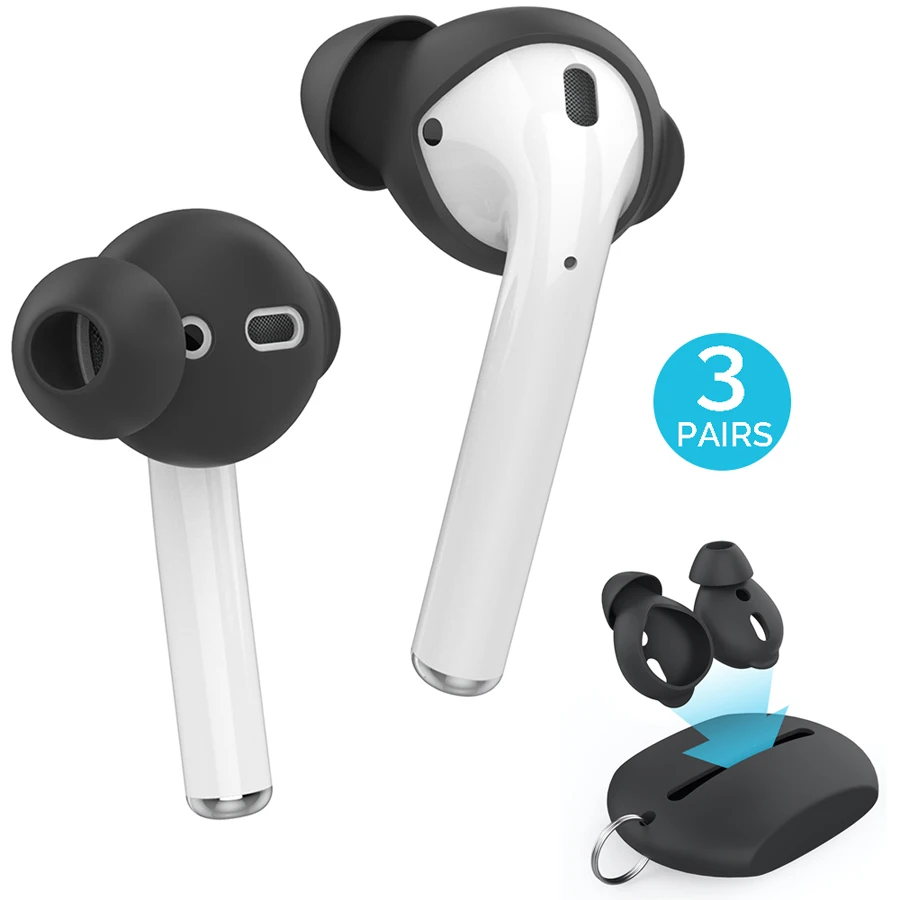 Чехол для наушников, силиконовый чехол для Airpod Eartips, коробка для хранения, чехол для Airpods, 2 наконечники для наушников, колпачки