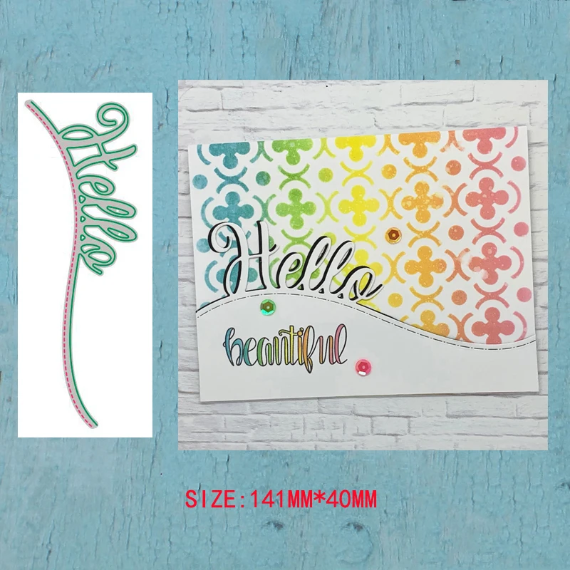 

LLove CCraft Hello word border Metal Cutting Dies for DIY Scrapbooking Album Paper Cards Decorative Crafts Embossing Die Cut