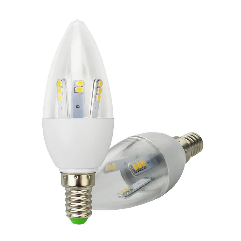 1 светодиодный светильник с затемнением E12 E14 E27 B15 B22 2835 SMD 5 Вт, светодиодный светильник в форме свечи, лампа белого/теплого AC110-220V для люстры