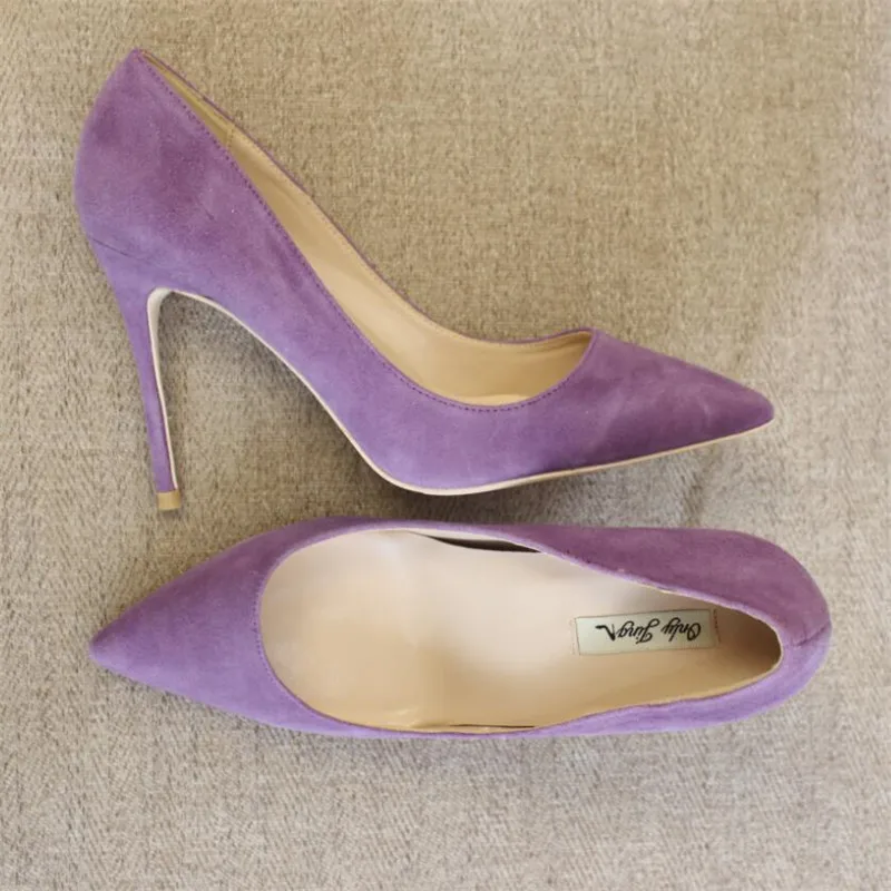 Zapatos La Señora Altos Púrpura Envío Pointy 43 Estilete 8 10 Suede Tacones Alto Manera 12 Toe Bombas Tacón De Mujeres Size33 Cm 7B4pq